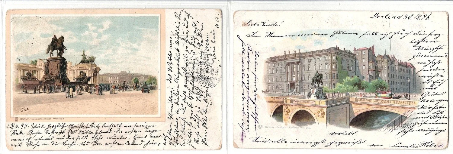 Берлин. 3 художественных открытки («грюссы»). Конец 1890-х годов. — фото 1