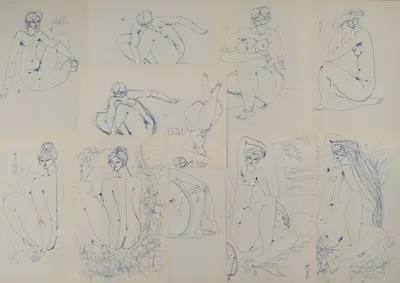 Рябов Сергей. Наброски. 10 листов. 1980-е – 1990-е годы.