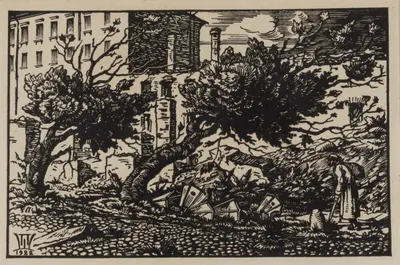 Шиллинговский Павел Александрович. Руины на Васильевском острове. 1922.