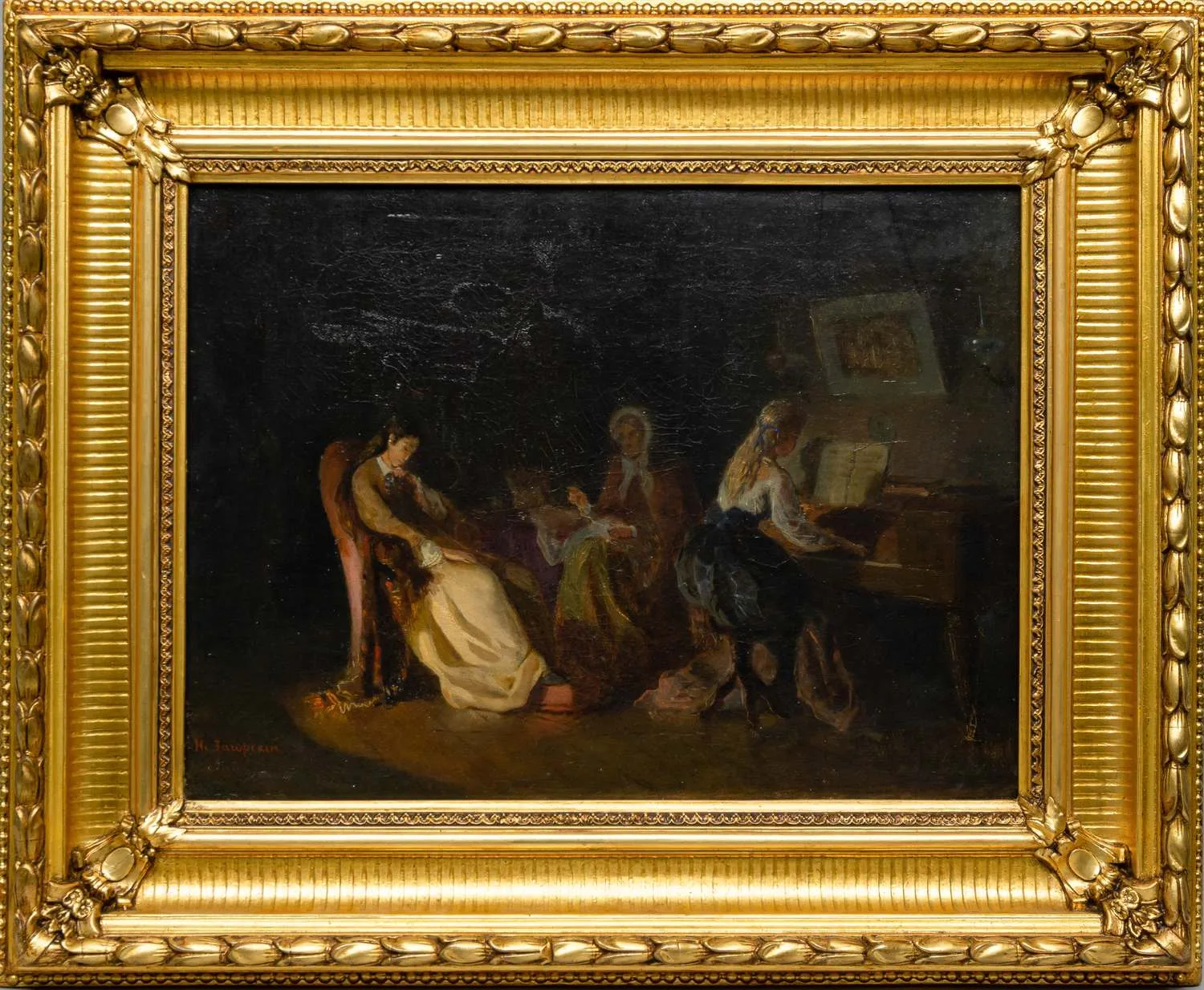 Загорский Николай Петрович. Семейная сцена. 1870-е годы. — фото 1