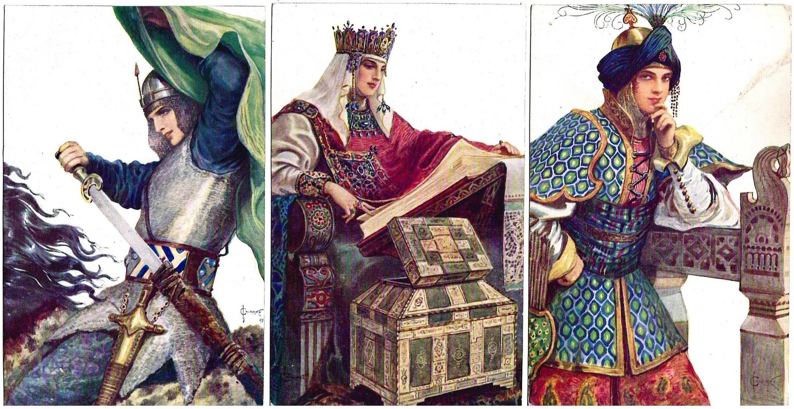 Соломко С.С. 6 открыток (серия) «Сказочные героини». Издание И. Лапина, начало XX века. — фото 2