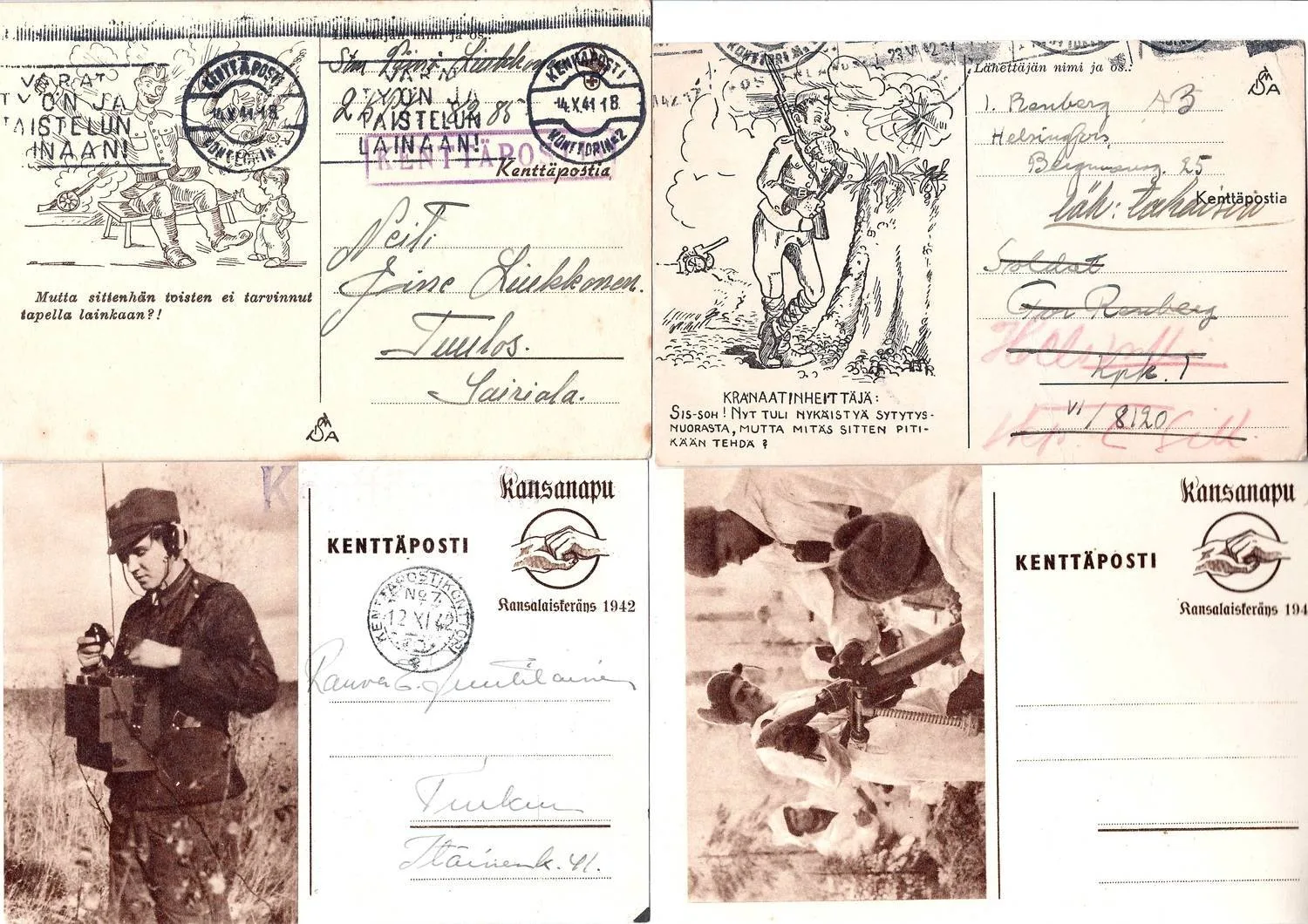 Финляндия. 25 иллюстрированных карточек полевой почты. 1940-е годы. — фото 1