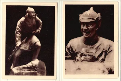 4 открытки из серии «Красная Армия в скульптуре». М.: «Всекохудожник», 1933.