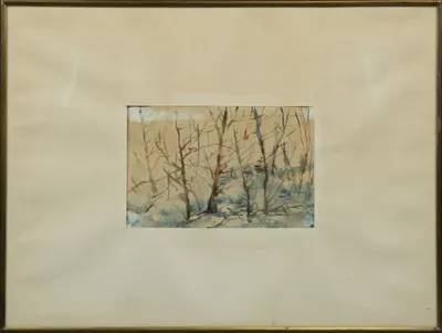 Неизвестный художник. Лесные пейзажи. Два этюда. 1970-е годы.