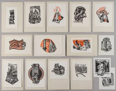 Калашников Анатолий Иванович. 15 экслибрисов. 1960-е - 1970-е годы.