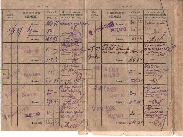 2 сберегательные книжки (формат «раскладушка»). 1920-е годы. — фото 6