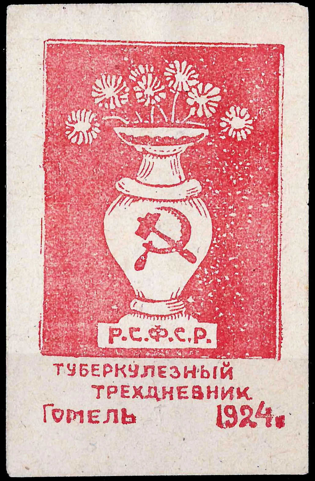 Гомель. Непочтовая виньетка «Туберкулёзный трёхдневник». 1924. — фото 1