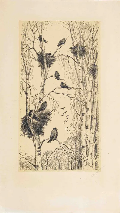 Белоусов Петр Петрович. Грачи. 1971.