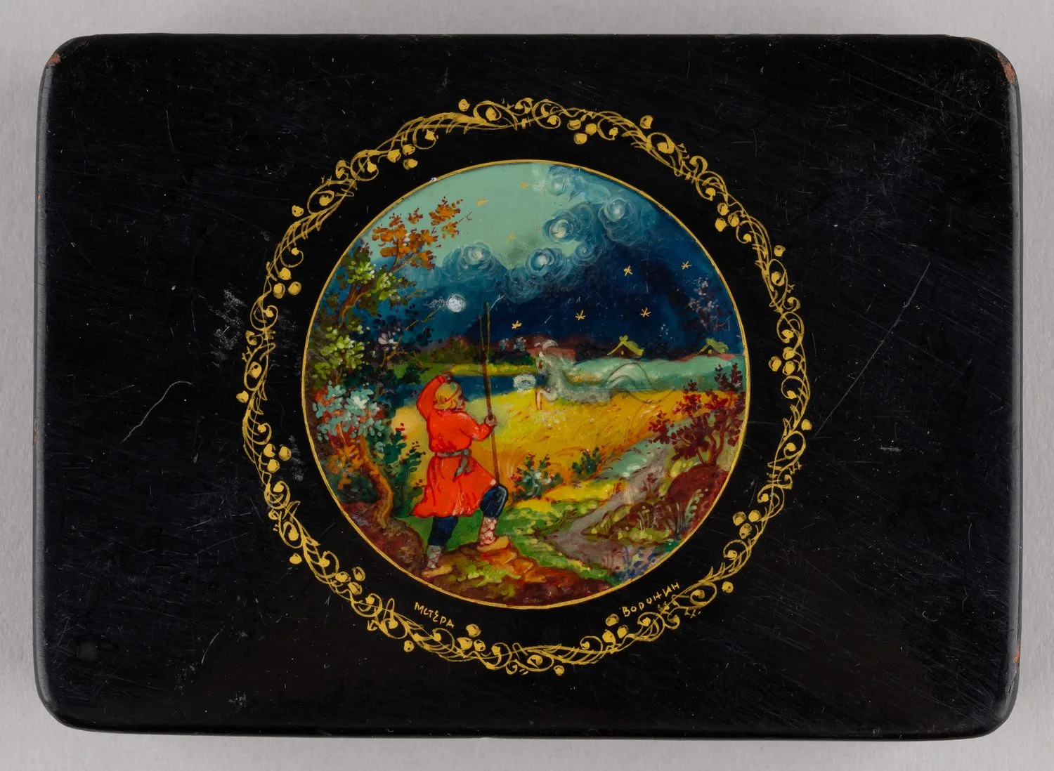 Шкатулка «Конек-Горбунок». СССР, Мстера, художник - Воронин, 1940-е годы. — фото 2