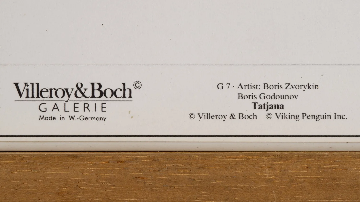 (Зворыкин Б.В. / Villeroy & Boch) Два фарфоровых пласта с иллюстрациями к трагедии А.С. Пушкина «Борис Годунов» – «Татьяна» и «В царском дворце». Германия, Villeroy & Boch, Viking Penguin Inc., по эскизам художника Бориса Васильевича Зворыкина, 1980-е годы. — фото 8
