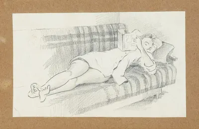 Неизвестный художник. Читающая книгу. 1970-е годы.