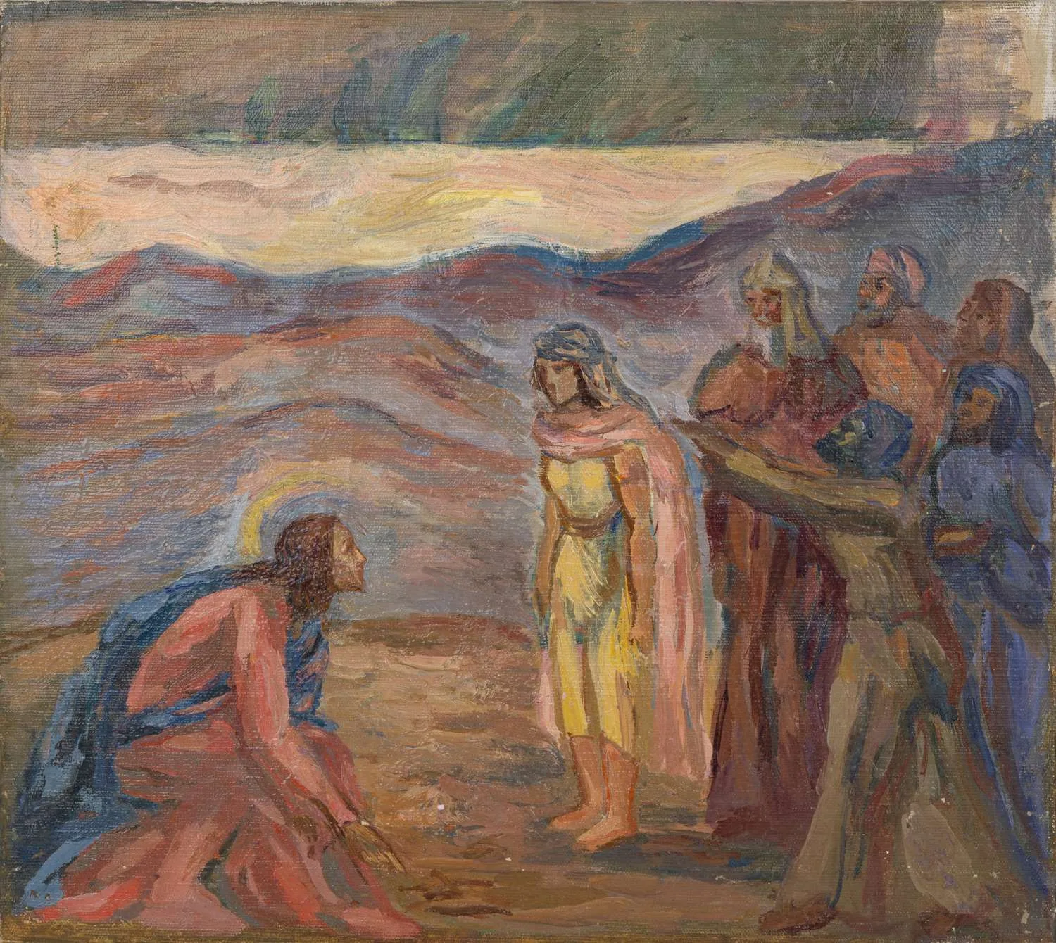 Свешникова Надежда Ивановна. Христос и грешница. 1950-е. — фото 1