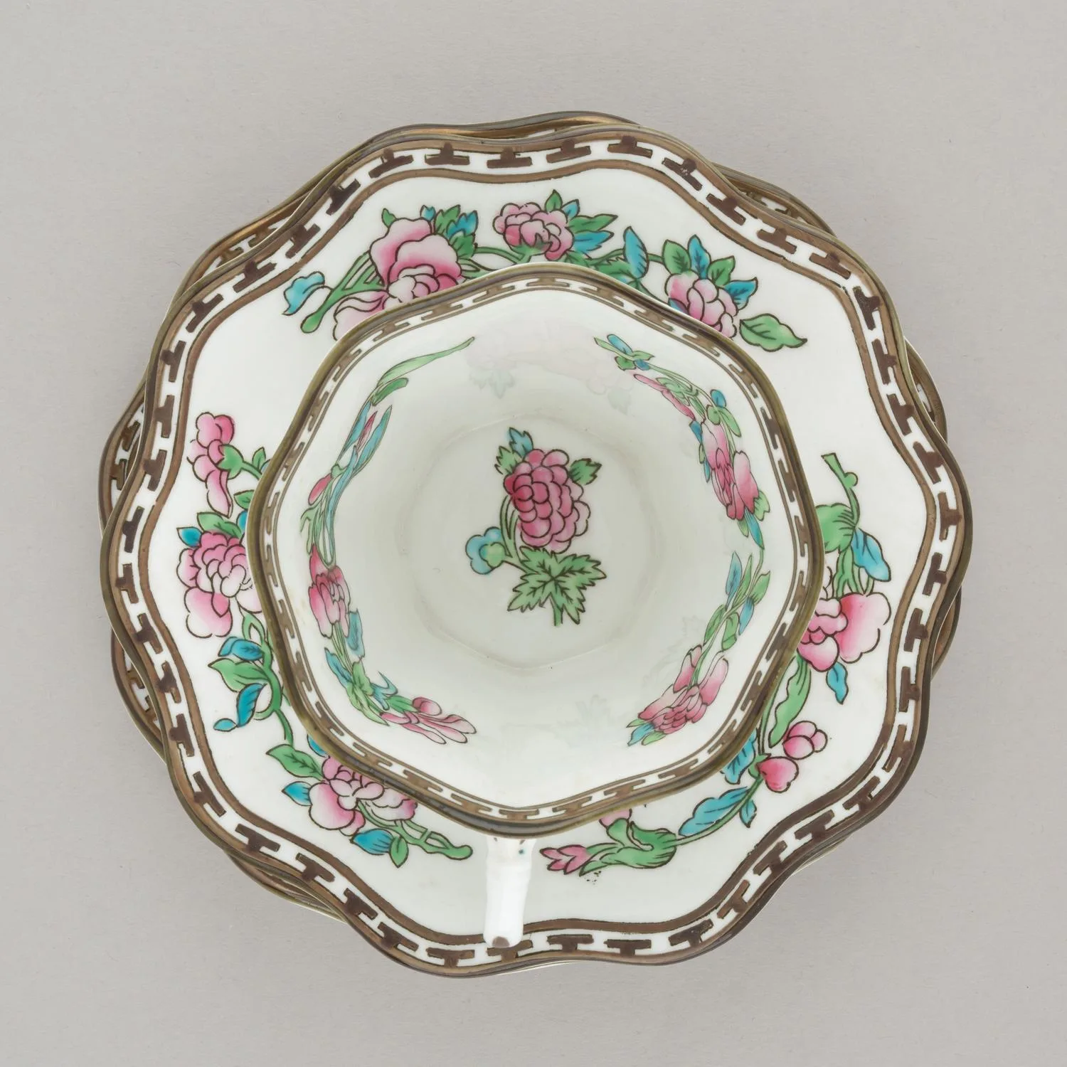 (Англия, Coalport) Чашка с блюдцем и десертной тарелкой «Индийское дерево». Англия, Coalport , 1920-1930-е годы. — фото 4