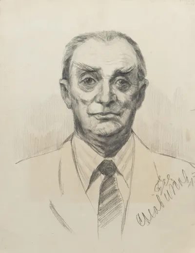 Ермаков Геннадий Александрович. Портрет космонавта Новикова С.Н. 1981.