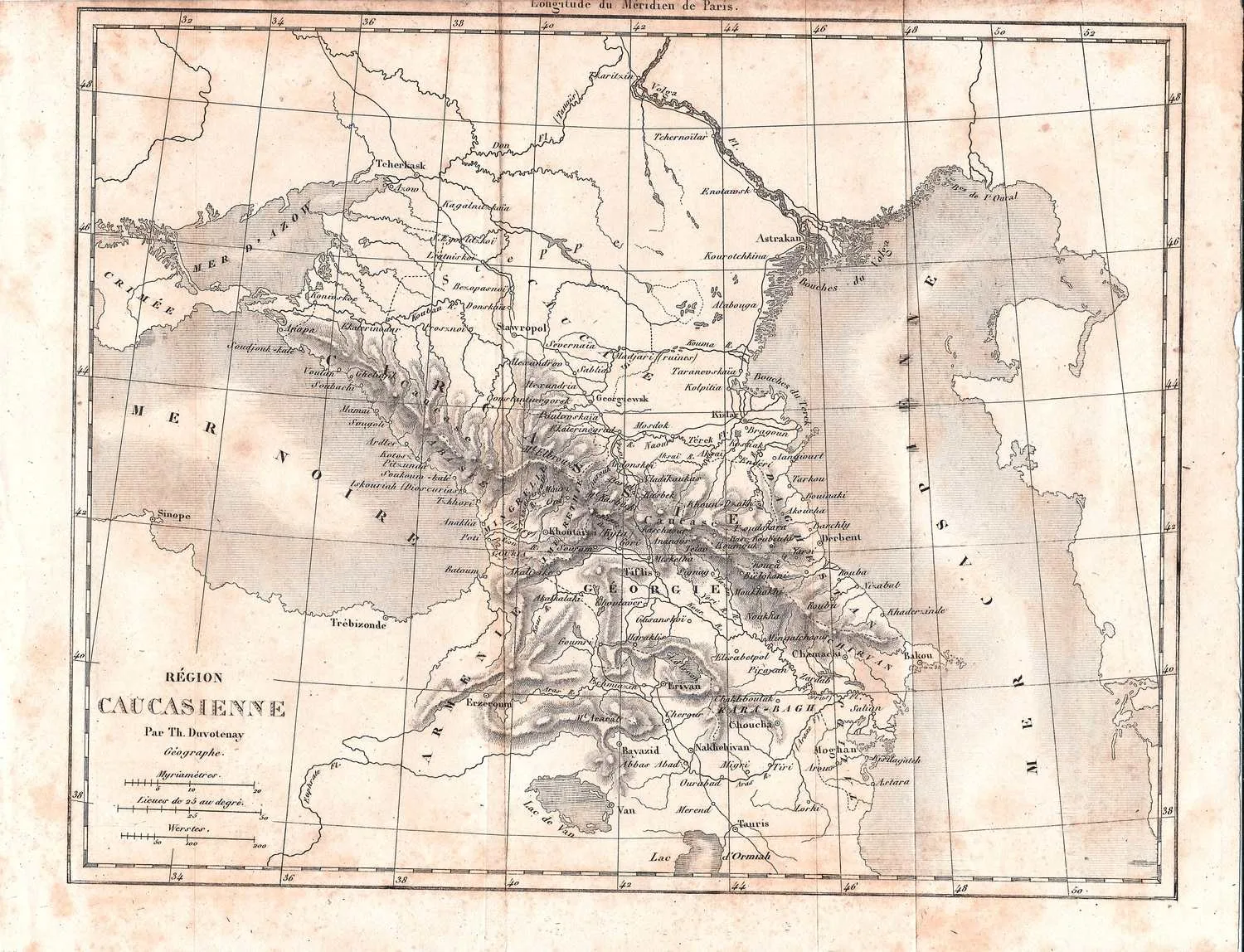 Листы карт «Кавказ», «Сибирь». Зап. Европа, середина XIX века. — фото 2