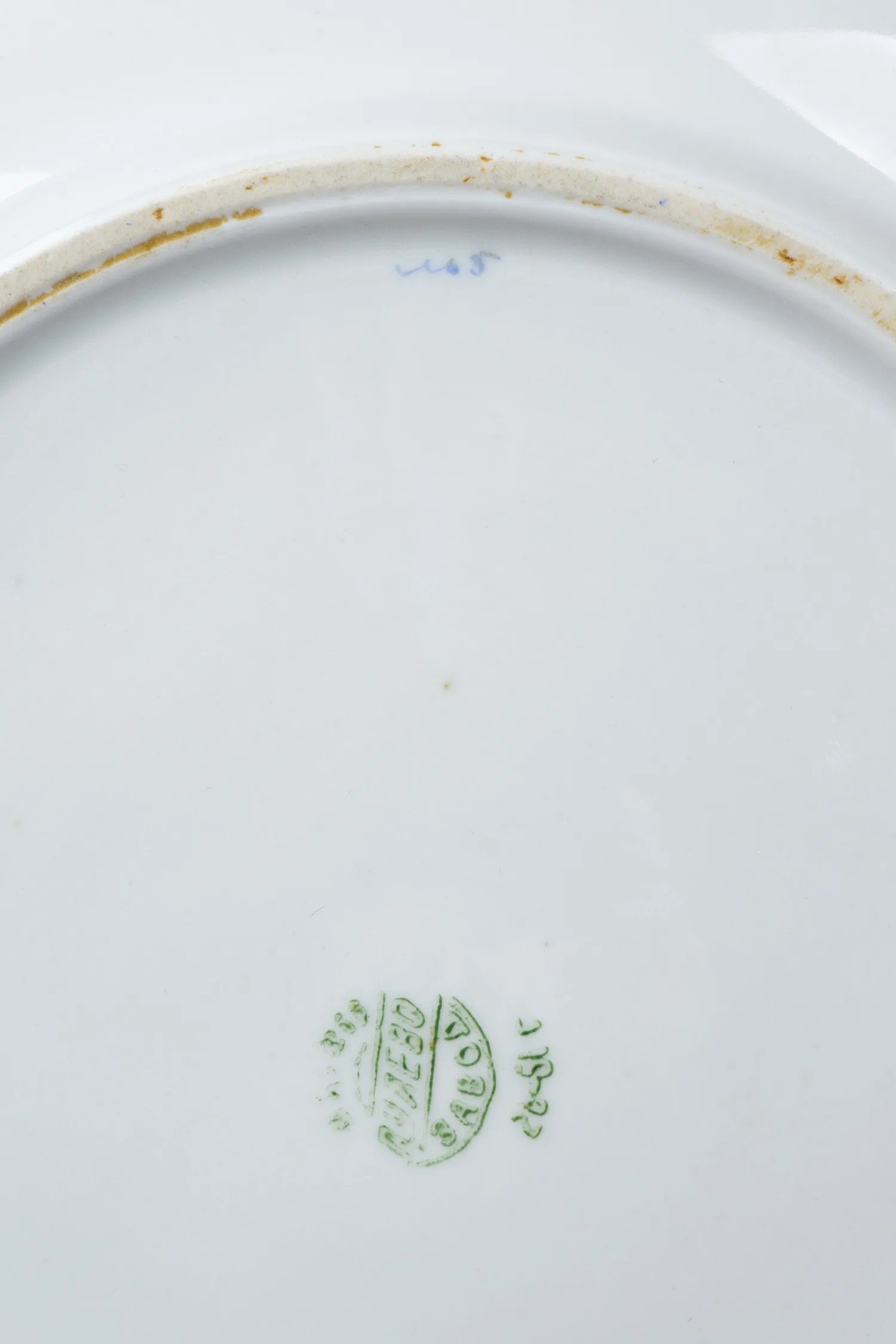 (Дулево) Блюдо с изображением цветов на синем фоне. СССР, Дулевский фарфоровый завод, конец 1940-х - начало 1950-х годов. — фото 3