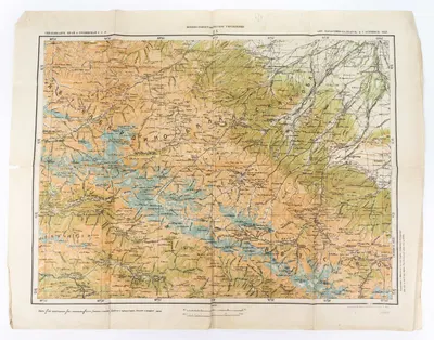 Лист «Автономные Кабардино-Балкарская и Северо-Осетинская область» из карты Северо-Кавказского края и Грузинской ССР (Ростов-на-Дону, 1930-е годы).