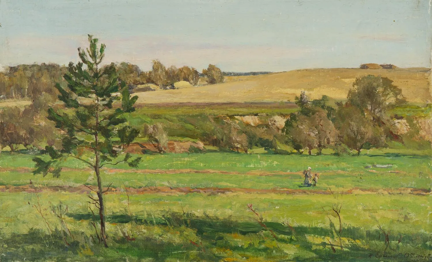 (Кукрыниксы в подарок зам. министра культуры СССР В.С. Кеменову) Порфирий Крылов (Кукрыниксы). "Страхово, окрестности Поленово". 1951 год. — фото 2