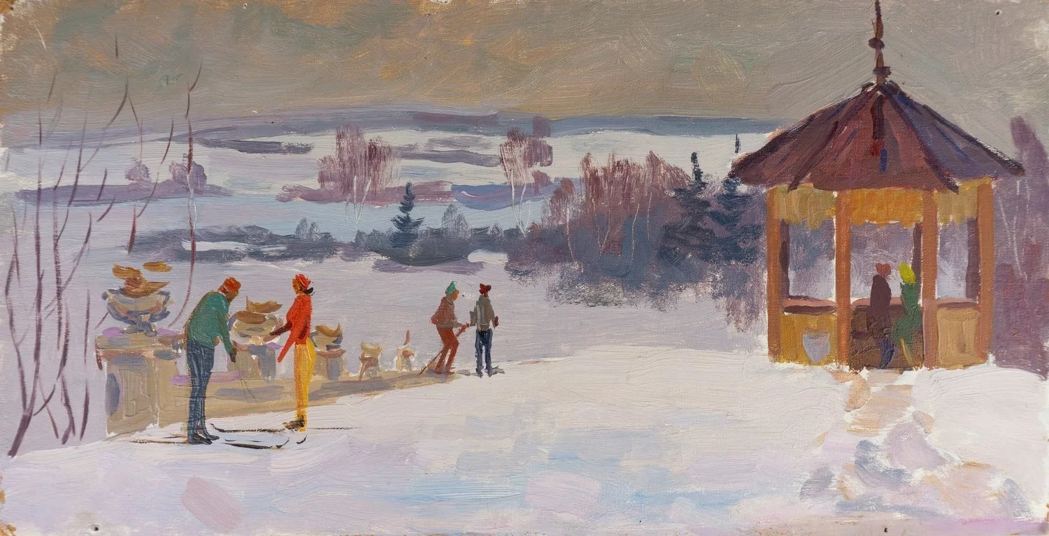 Большаков Алексей Алексеевич. Лыжники. 1960-е годы. — фото 1