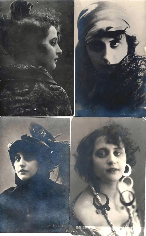 4 фотооткрытки «Вера Холодная». 1910-е годы. — фото 1