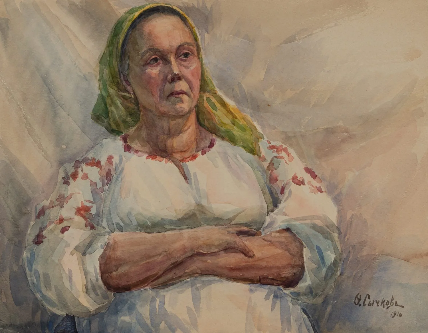 Сычков Федот Васильевич. Портрет женщины. 1916. — фото 1