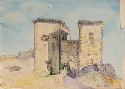 Ротач Александр Лукич. Вид на ворота Генуэзской крепости в Судаке. 1936.