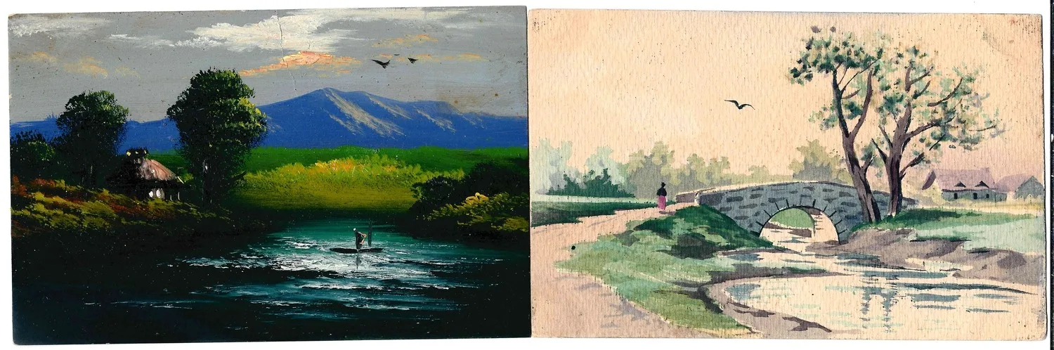 3 открытки «Пейзажи» (в том числе рисованные). Нач. XX века. — фото 1