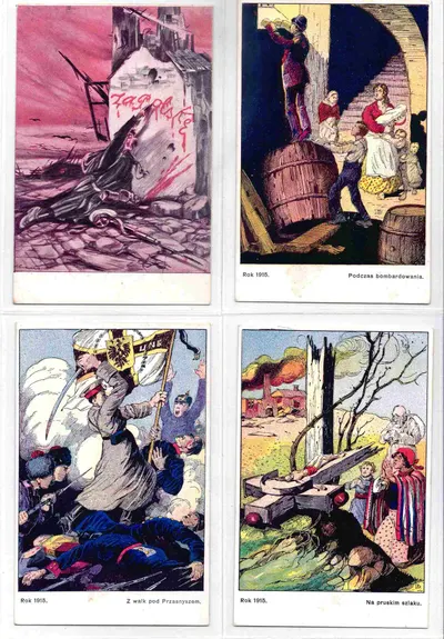 7 художественных открыток «Первая мировая война». Издание Стефана Гранке, 1915.