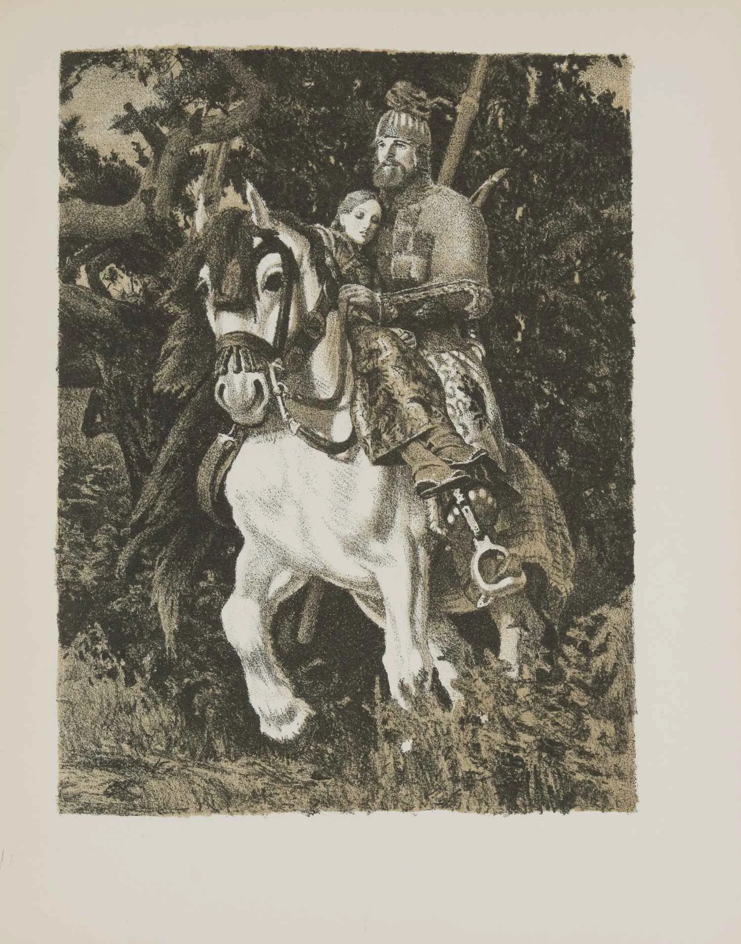 Героические былины (М.-Л., 1951). Дарственная надпись автора иллюстраций Е.А. Кибрика. — фото 4