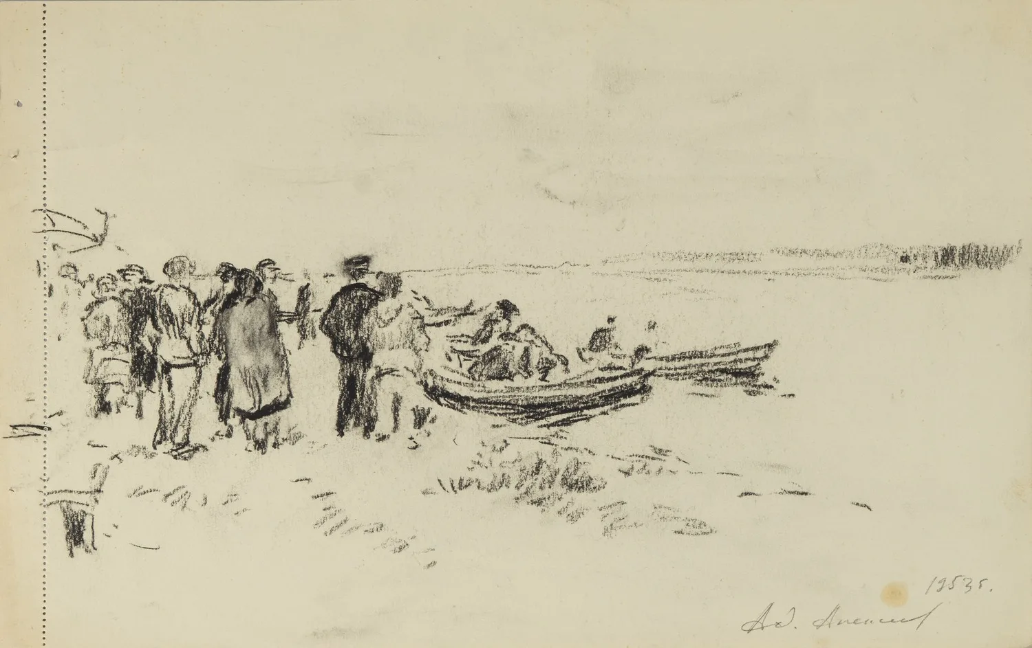 Алексеев Адольф Евгеньевич. Конаково. Рыбаки. 1953. — фото 1