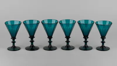 (Экспертиза) Комплект из шести бокалов для белого вина. Англия, 1820–1830-е годы.