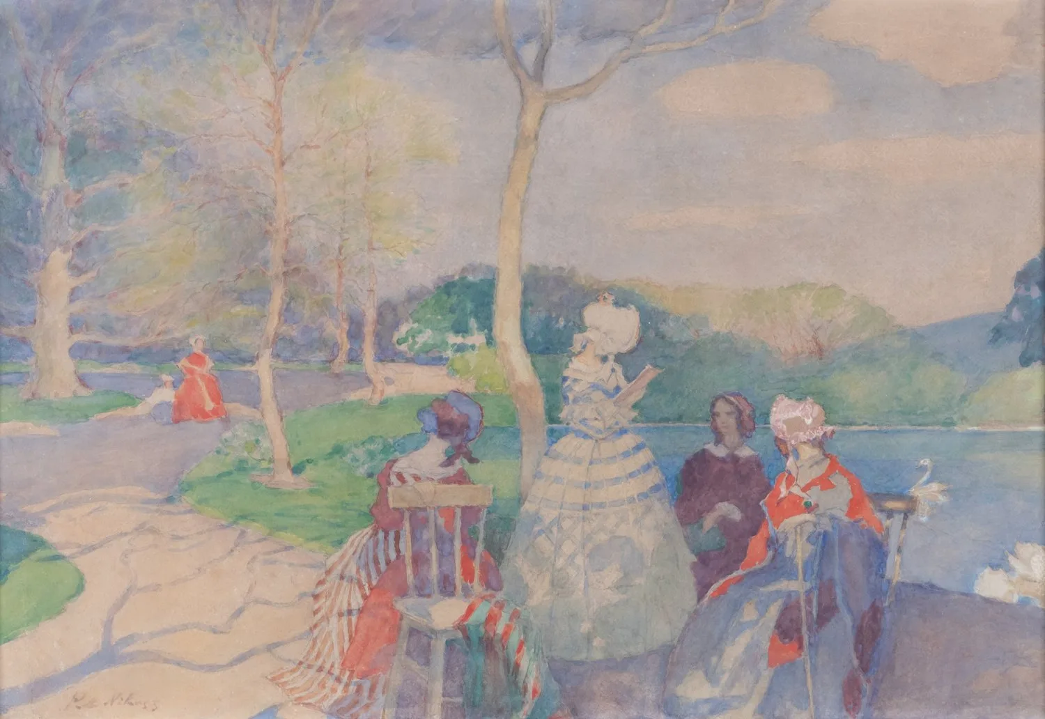 Нилус Пётр Александрович. Дамы у пруда. 1920-е — фото 2