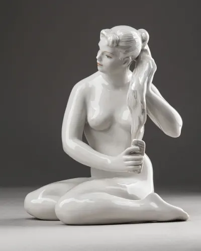 (Дулево. Малышева) Скульптура «Утро». СССР, Дулевский фарфоровый завод, скульптор Н.А. Малышева, 1964-1968 годы.