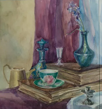 Неизвестный художник (Сиренко по подписи). Натюрморт с цветком сирени. 1990-е годы.