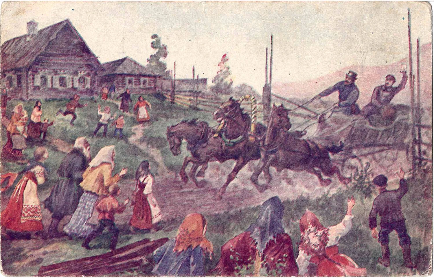 Открытки «На войне», «Посмотри, как все ждём от тебя весточки». Издание Скобелевского комитета, 1915-1916 годы. — фото 2