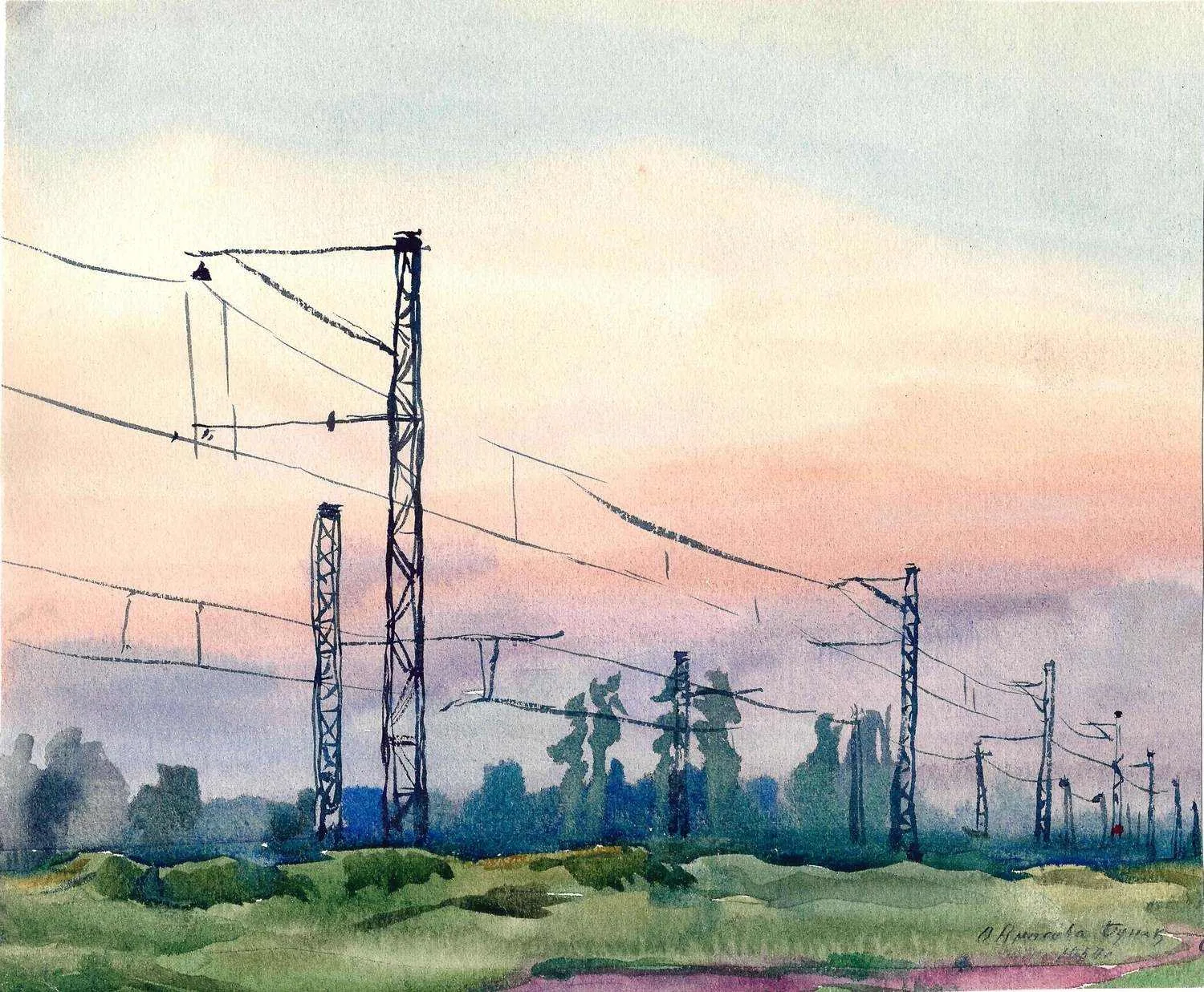Амосова-Бунак Ольга Федоровна. Провода. 1959. — фото 1