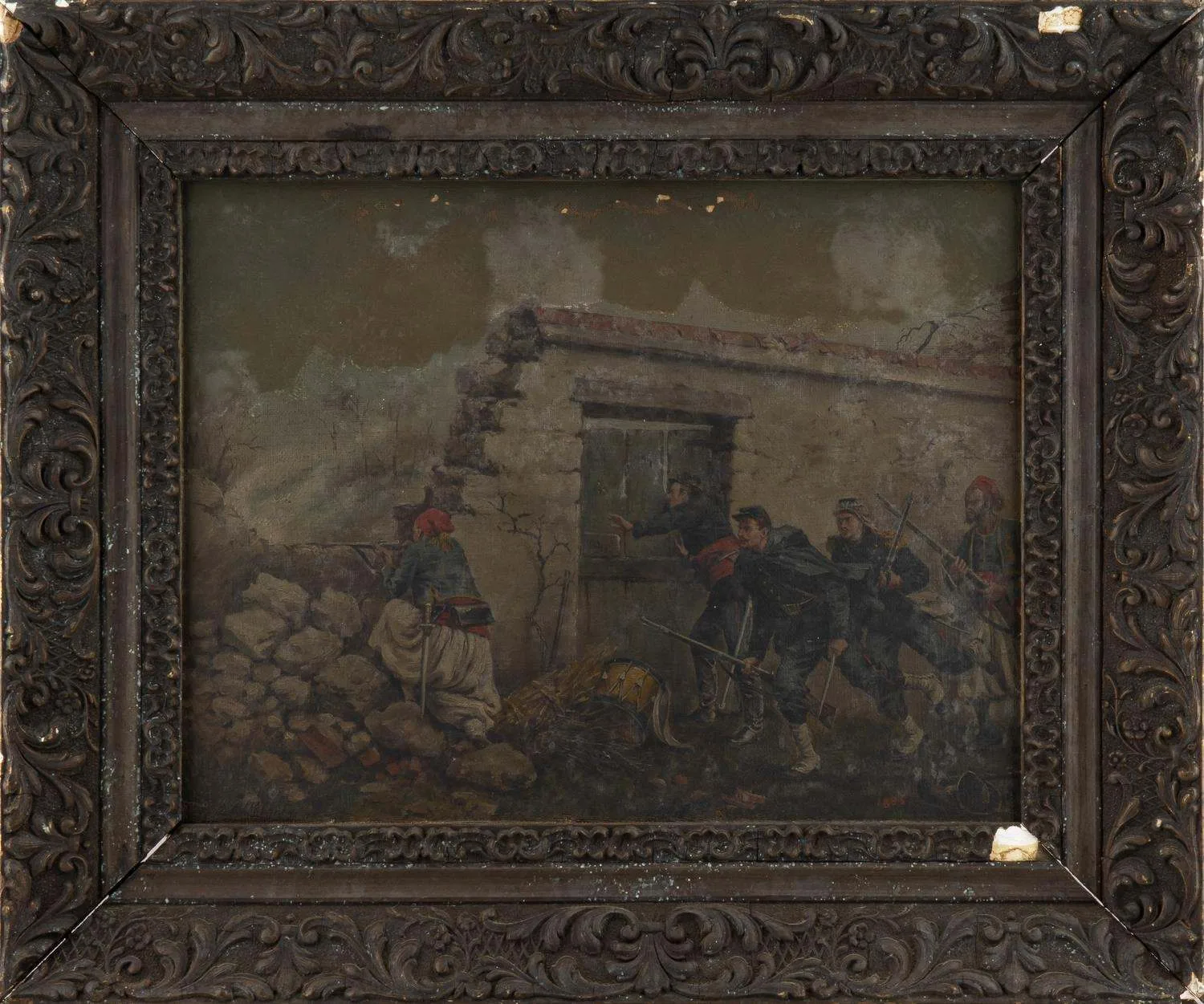 Неизвестный художник (E. Larche по подписи). Батальная сцена. 1886. — фото 1