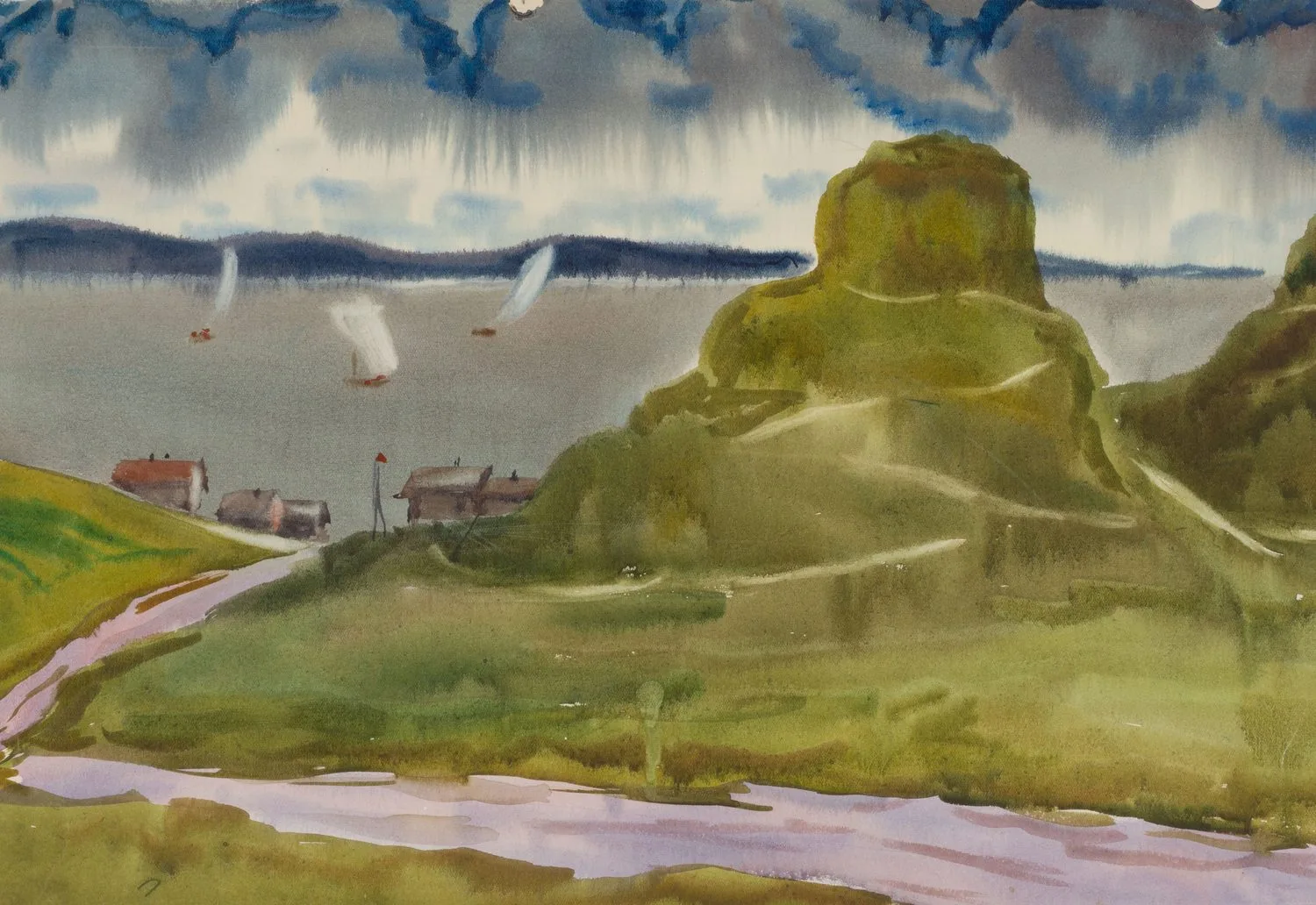 Мешков Евгений Алексеевич. Холм у моря. 1950-е годы. — фото 1