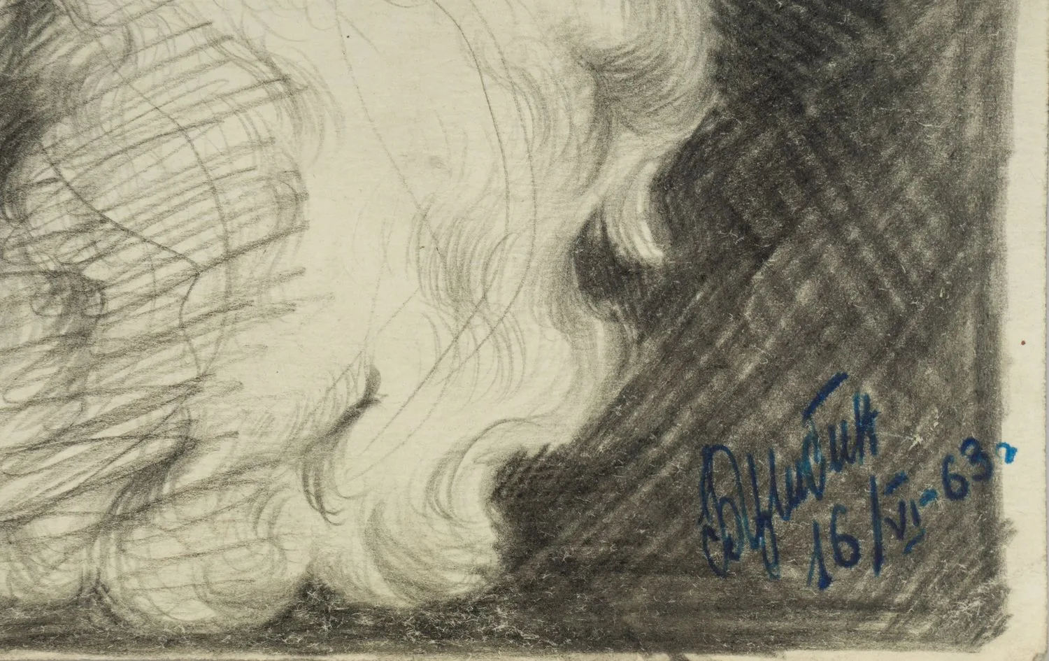 Цыбин Борис Александрович. Два рисунка В.И.Ленин и Л.Н.Толстой. 1963-1965. — фото 3