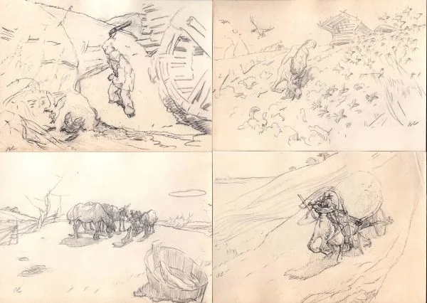 12 открыток (серия) «Рисунки В.А. Серова к басням И.А. Крылова» (М., 1927). — фото 3