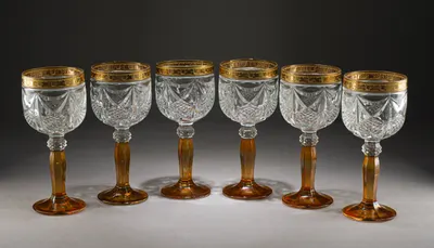 Шесть хрустальных бокалов. СССР, 1970-е-1980-е годы.