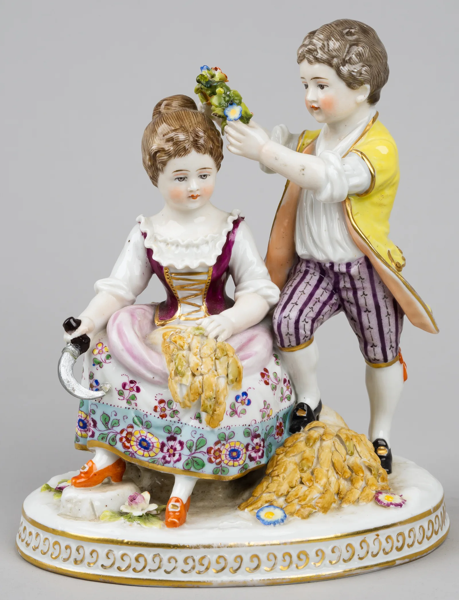 Статуэтка «Царица полей и её поклонник». Германия, мануфактура Frankenthal-Carl Theodor, 1762-1797 годы. — фото 1