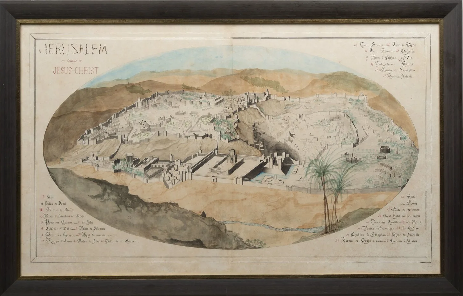 План-панорама Иерусалима в I веке н.э. 1860-е - 1870-е годы. — фото 1