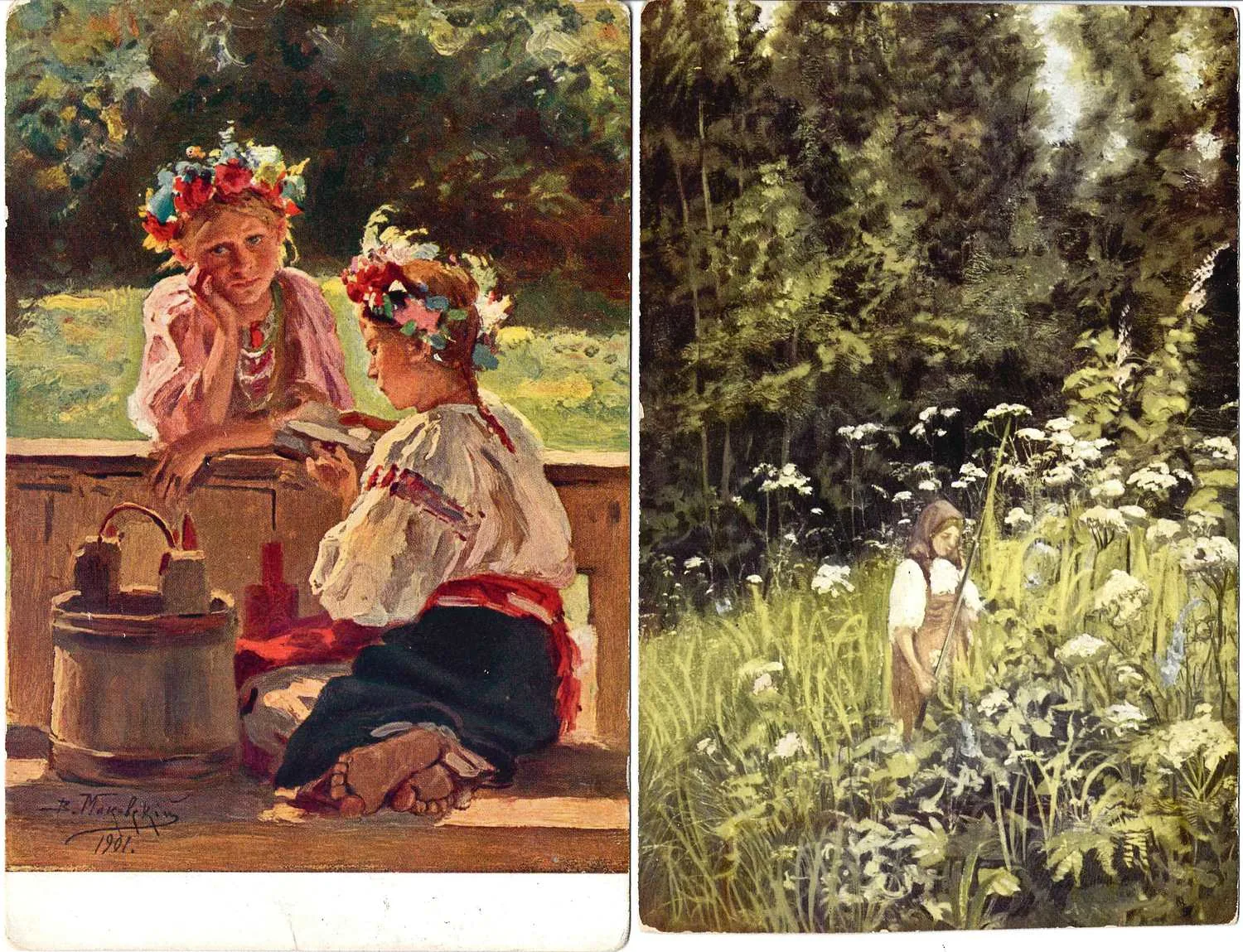 9 открыток «Живопись». Начало XX века. — фото 1