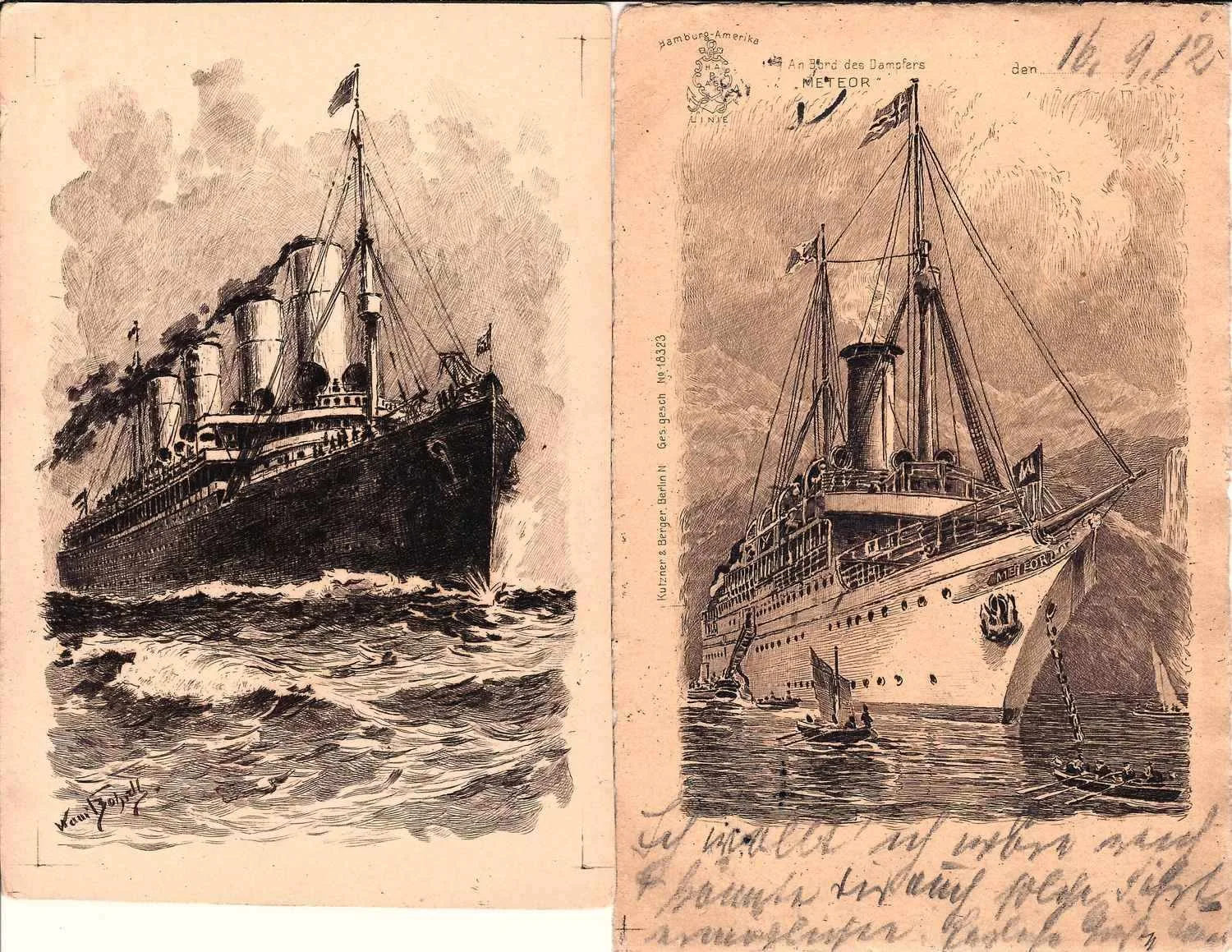 95 открыток «Море и корабли». Россия, Зап. Европа, Сев. Америка, Япония, первая половина - середина XX века. — фото 9