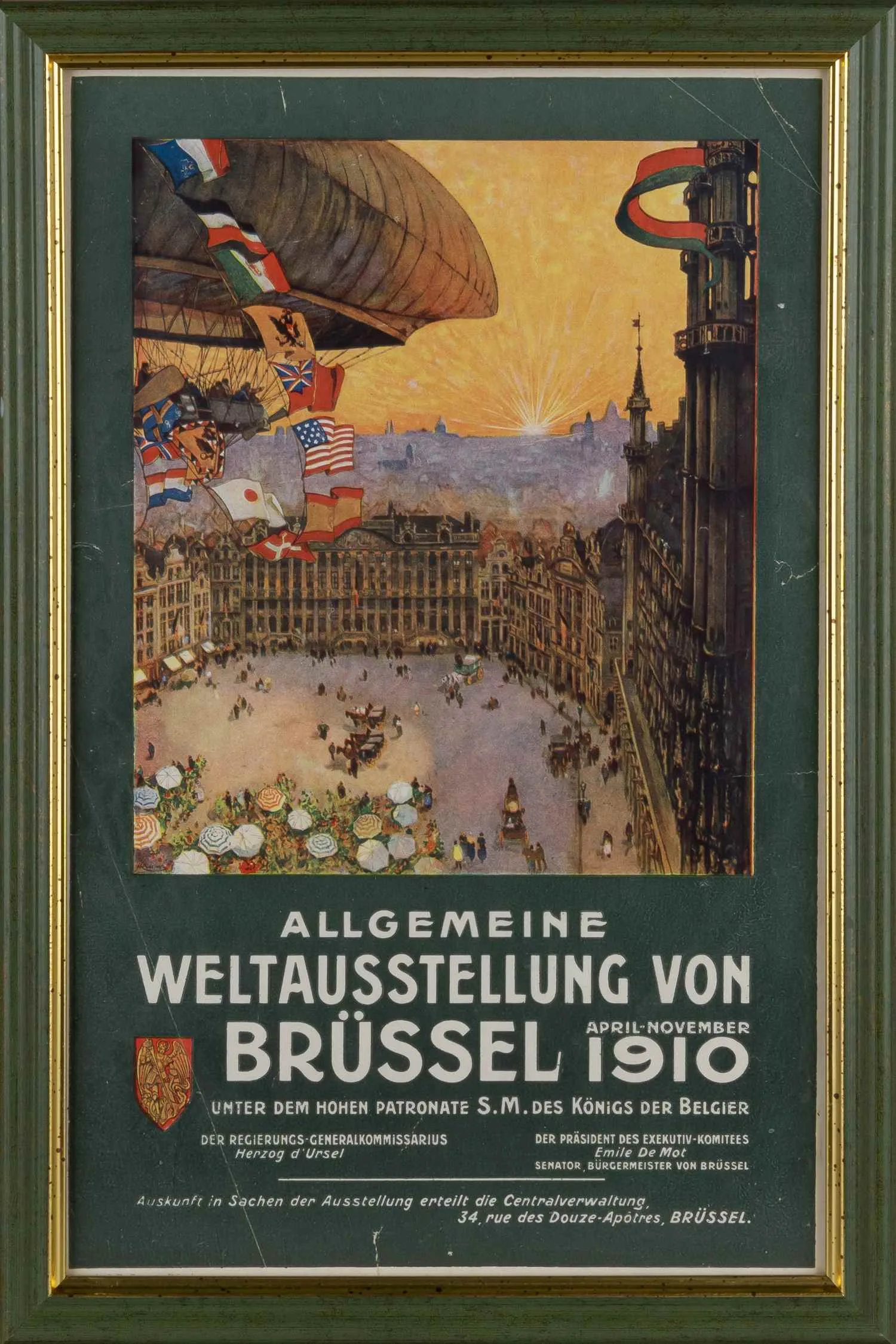 Cassiers Henri (Кассирс Анри). Плакат. Всемирная выставка в Брюсселе. 1910 года. Апрель-ноябрь. 1939. — фото 1