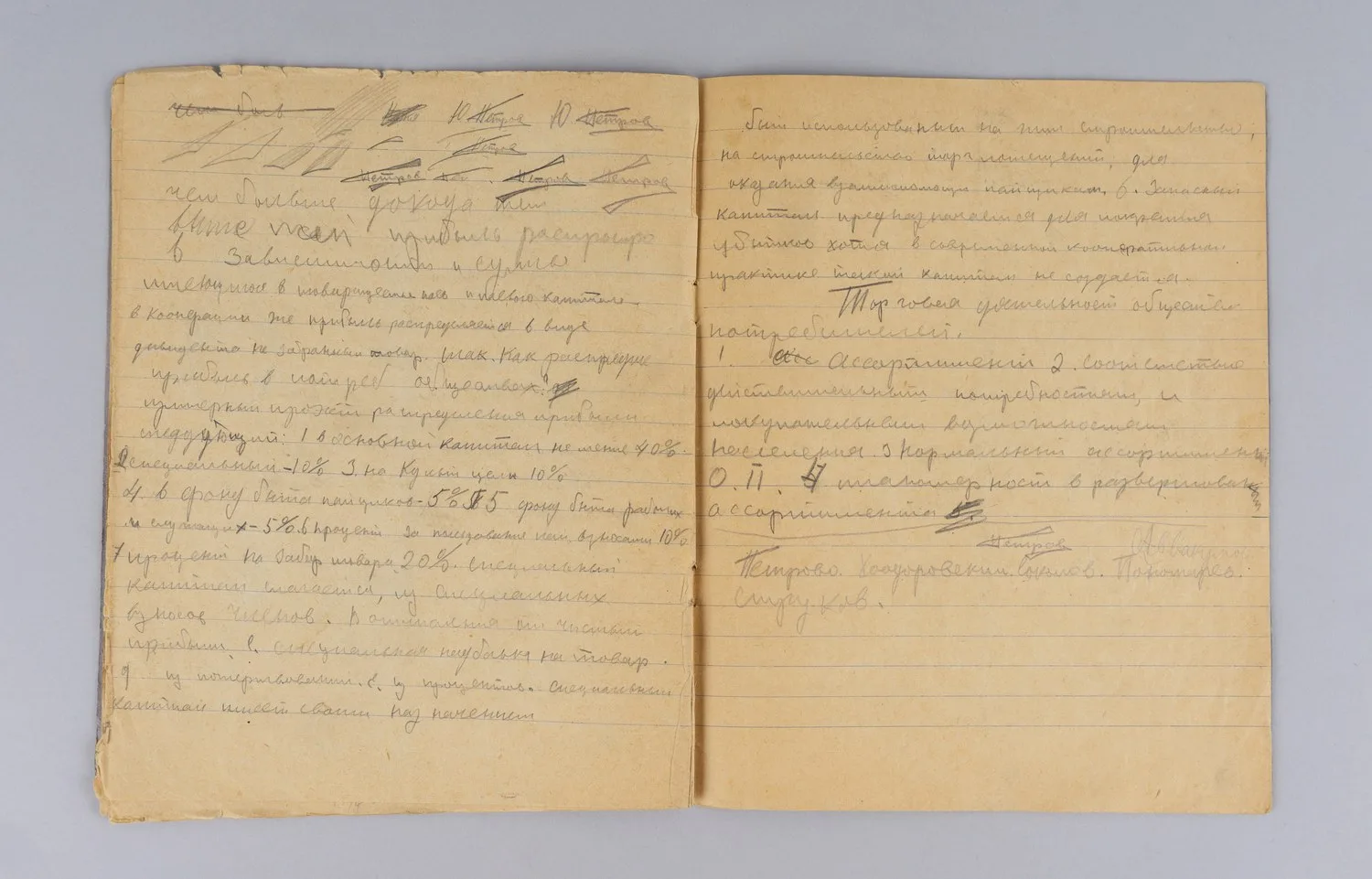 Тетрадь с записями и рисунками Бориса Ивановича Пророкова. СССР, конец 1920-х годов. — фото 3