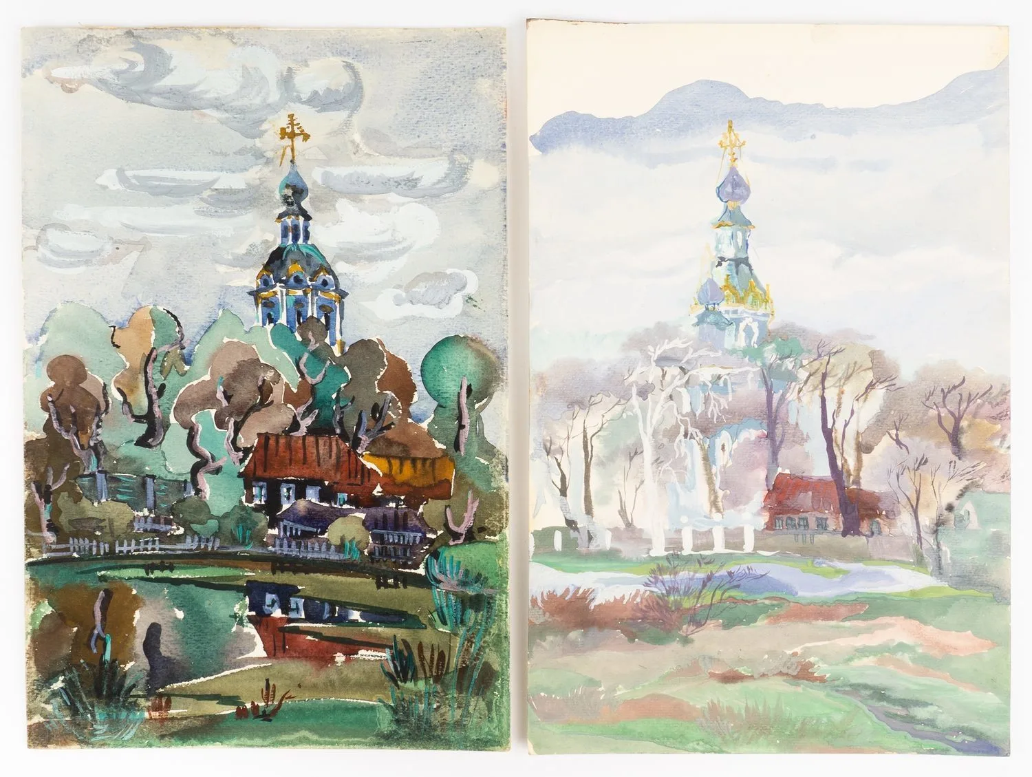 5 рисунков «Церкви». 1980-е - 1990-е годы. — фото 2