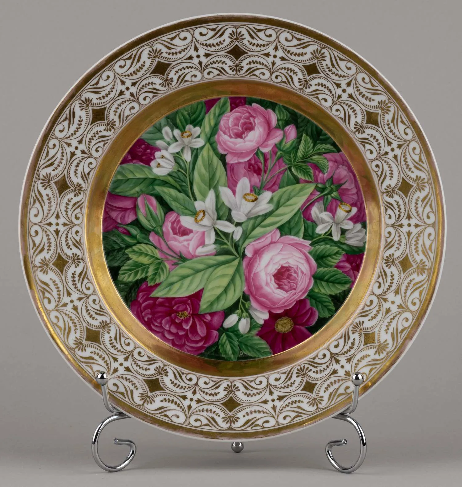 Тарелка «Пионы». Германия, Берлин, Королевская фарфоровая мануфактура, 1820-1830-е годы. — фото 1