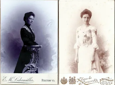 2 кабинетные фотографии из архива пианистки Марии Семёновны Высотской. Россия, нач. XX века.